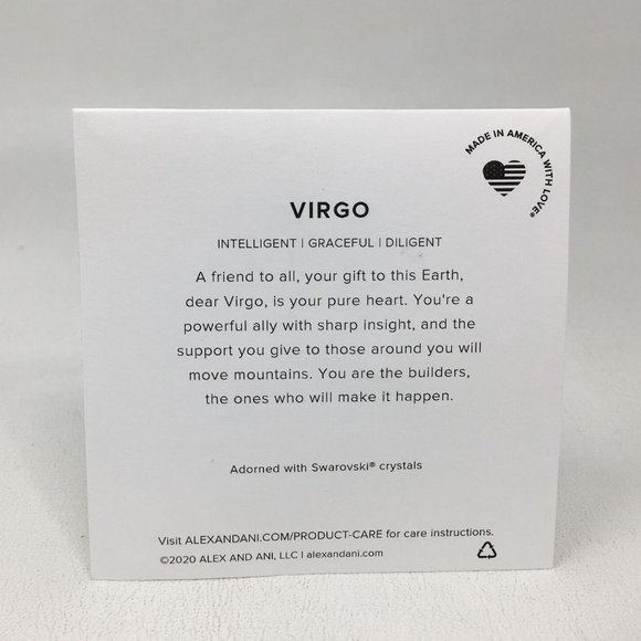 Alex and Ani Color Infusion Virgo Zodiac Charm Bangle, Shiny Silver Finish - Picture 2 of 5